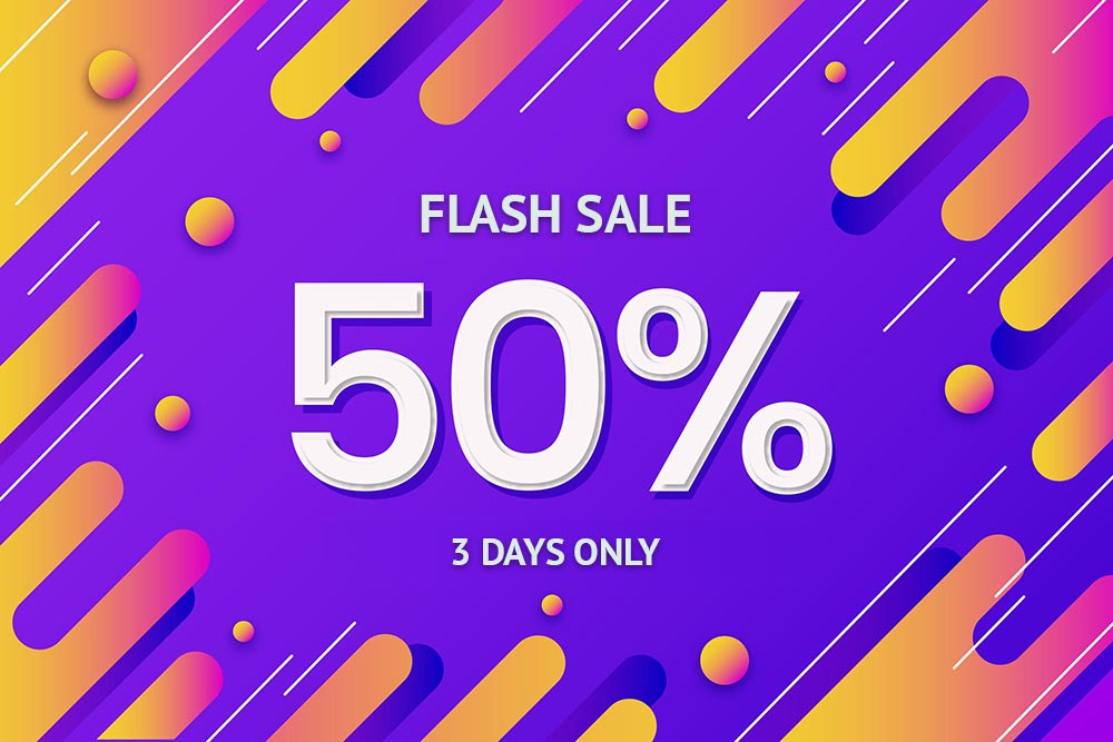 Flash Sale 50% OFF Everything!